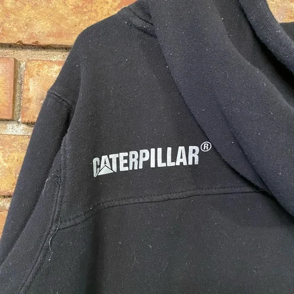 CAT black pullover workwear hoodie sz XL Caterpillar (is pilling)see description - Picture 5 of 7